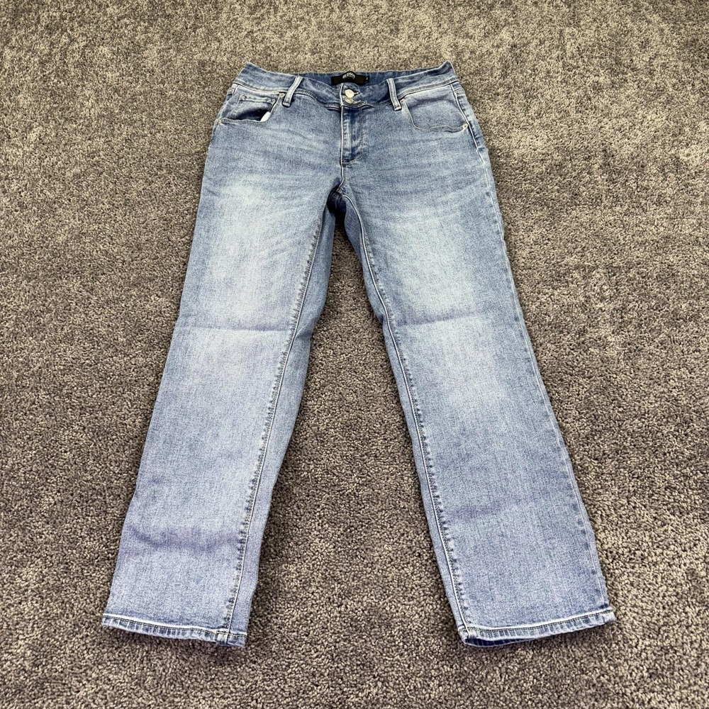 Hudson Jeans Womens 10 Blue Mid Rise Straight Light Wash Denim Stretch Pockets